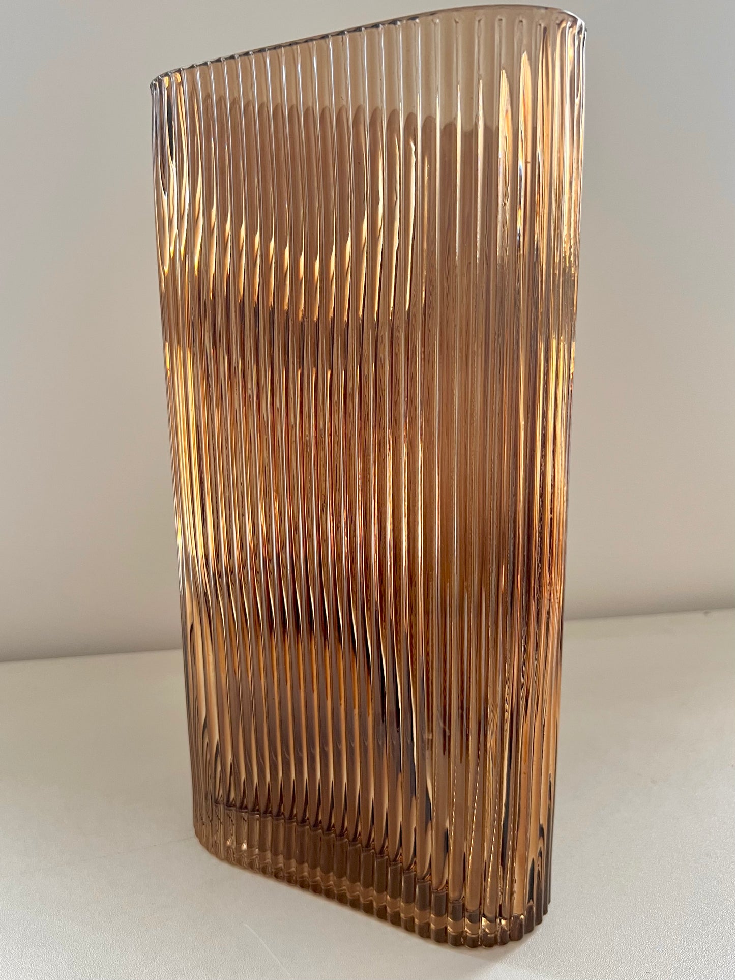Caramel Ribbed Vase