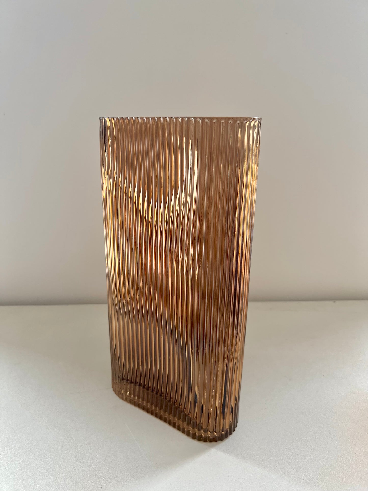 Caramel Ribbed Vase